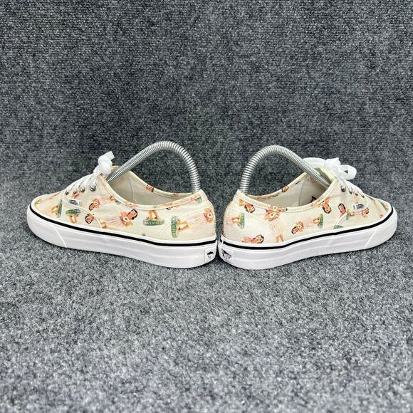 Vans‎ Sneakers Women's 7 Cream Aloha Hula Girls Low Lace Up Athletic Skate Shoes - Picture 7 of 13
